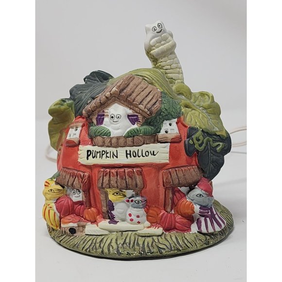 Ceramic Halloween House Pumpkin Hollow Orange Mouse Ghost‎ Cottage Decoration - Picture 2 of 10